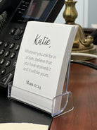 Women Scripture Cards Name with Holder Stand / Christian Gifts for Women /Bible Verse Memory Cards for Women / Bible BookMark / Teacher Gift