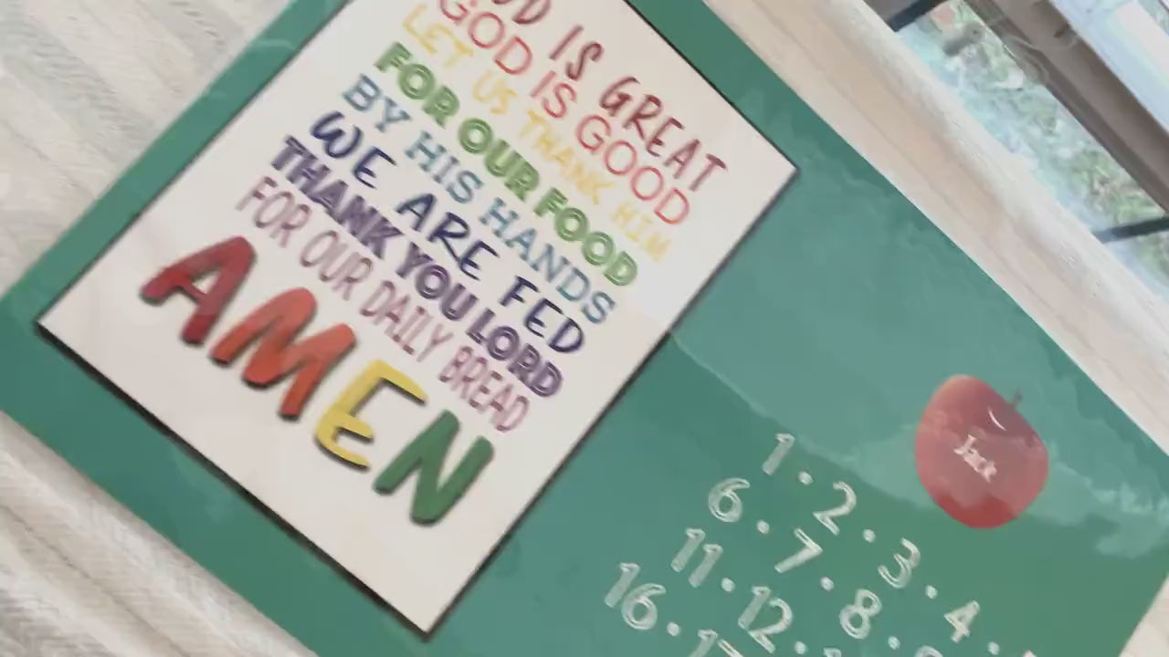 Personalized Placemat Single or Set of 6 Available,  Christian Activity Mat Sets for Kids, Child Prayer Placemat, Learning Placemat Set