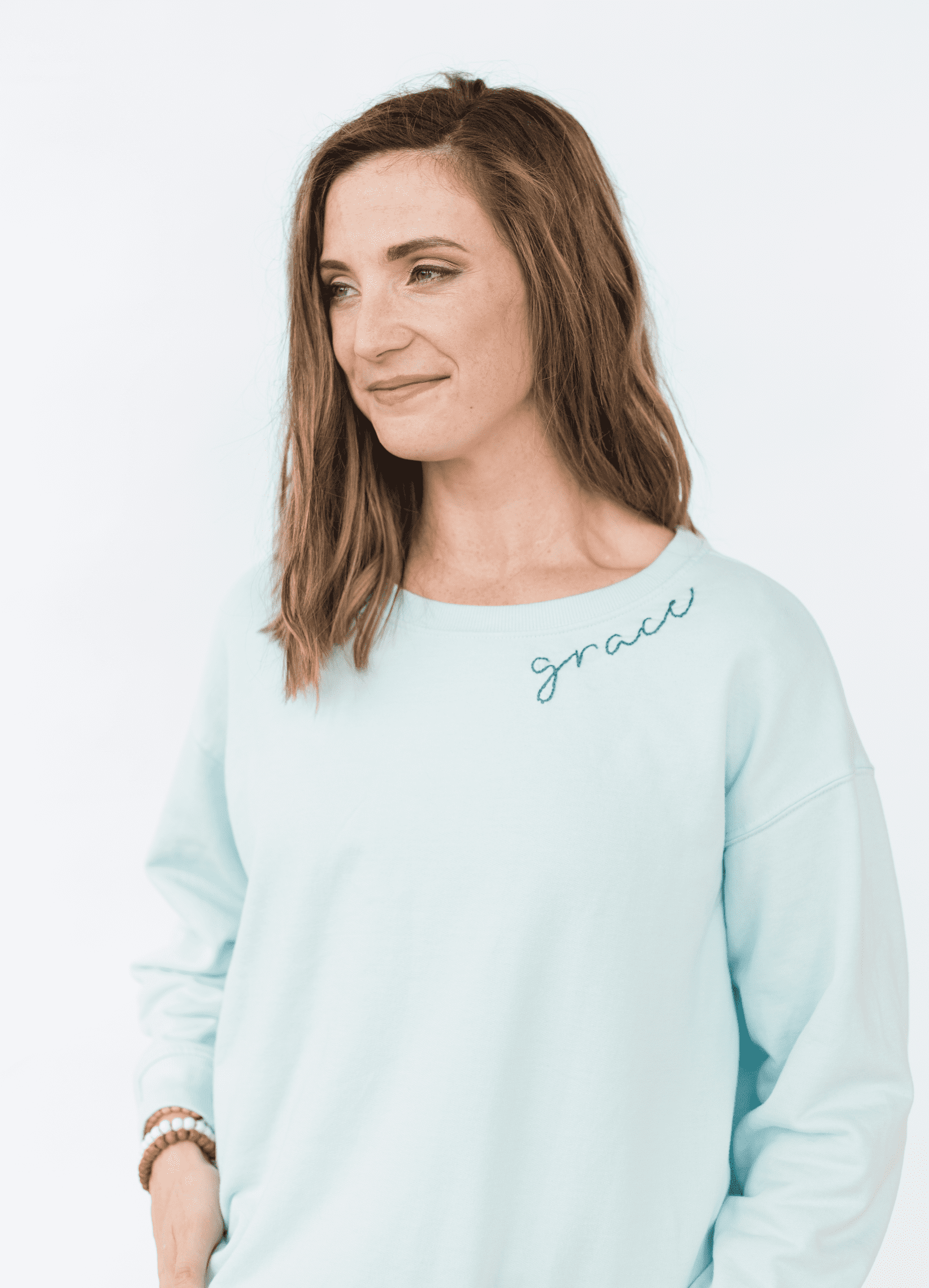 Blue Embroidered "Brave" Women's Sweatshirt - Word Warriors
