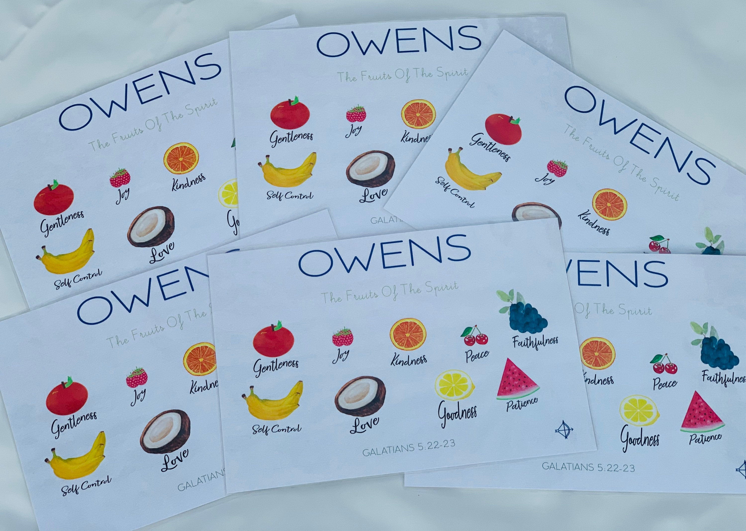 Fruits of the Spirit Placemat - Word Warriors