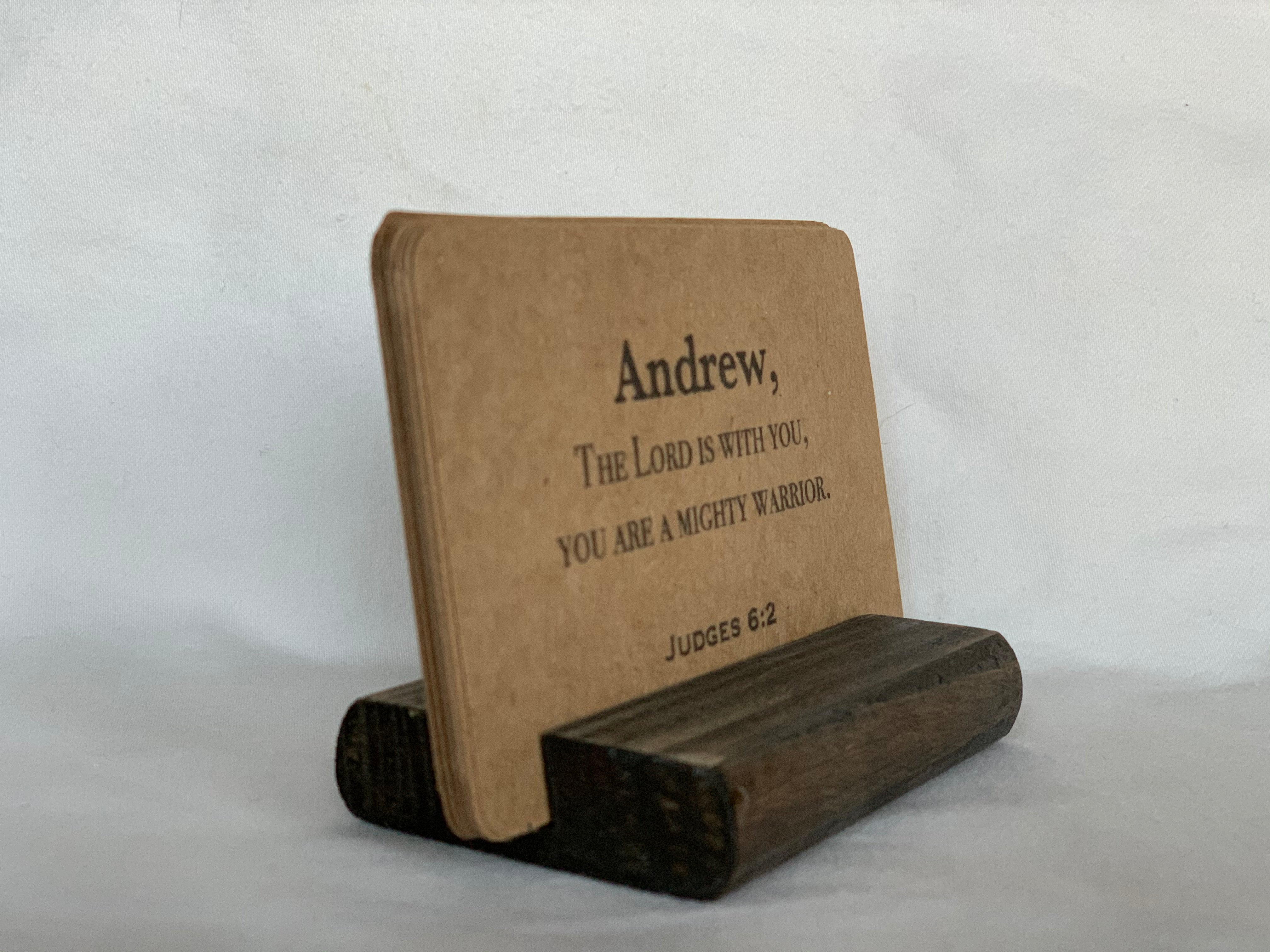Classic Men Scripture Cards with Personalized Name, Bible Verse Memory Cards for Dad - Word Warriors