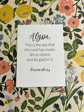 Load image into Gallery viewer, Personalized Scripture Card Deck with Honey Bee Floral Designs for Women
