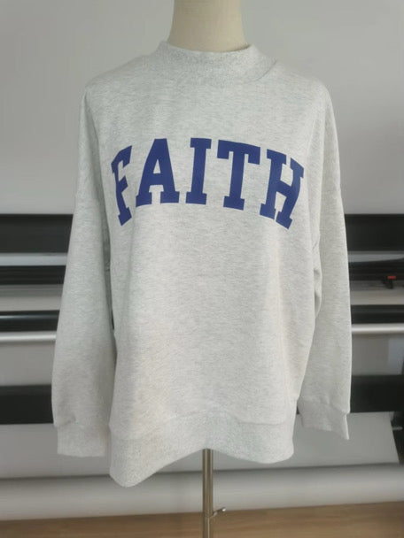 Reversible Mock Neck Sweatshirt in 4 Word Combo Options