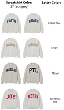 Load image into Gallery viewer, Reversible Mock Neck Sweatshirt in 4 Word Combo Options
