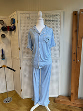 Load image into Gallery viewer, Blue Stripe Faith Embroidered Pajama Set - Cozy &amp; Stylish Sleepwear for Women
