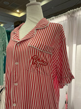 Load image into Gallery viewer, Women&#39;s Christmas Red Stripes Embroidered Pajama Pants Set - Rejoice
