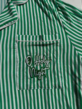 Load image into Gallery viewer, Girls Green Stripes Embroidered Pajama Shorts Set - Holy Night
