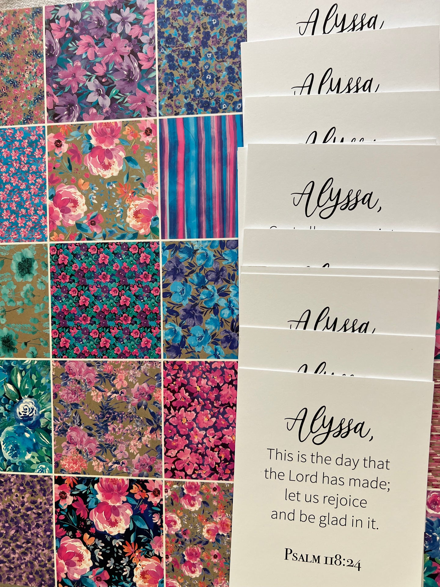 Personalized Women’s Scripture Cards - Daily Devotion with 30 NIV Verses - Custom Name - Choose from 6 Beautiful Designs -