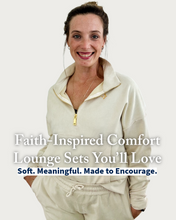 Load image into Gallery viewer, Christian Women’s Lounge Set – Matching Faith-Inspired Pajamas with Bow &amp; Arrow Embroidery | Word Warriors
