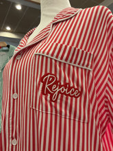 Load image into Gallery viewer, Girls Red Stripes Embroidered Pajama Pants Set - Rejoice
