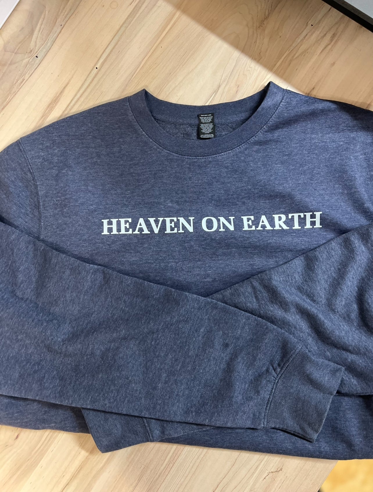 Heaven on earth Navy Blue Fleece Crewneck Sweatshirt