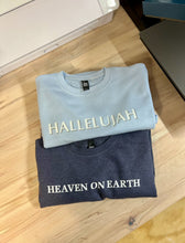 Load image into Gallery viewer, Heaven on earth Navy Blue Fleece Crewneck Sweatshirt
