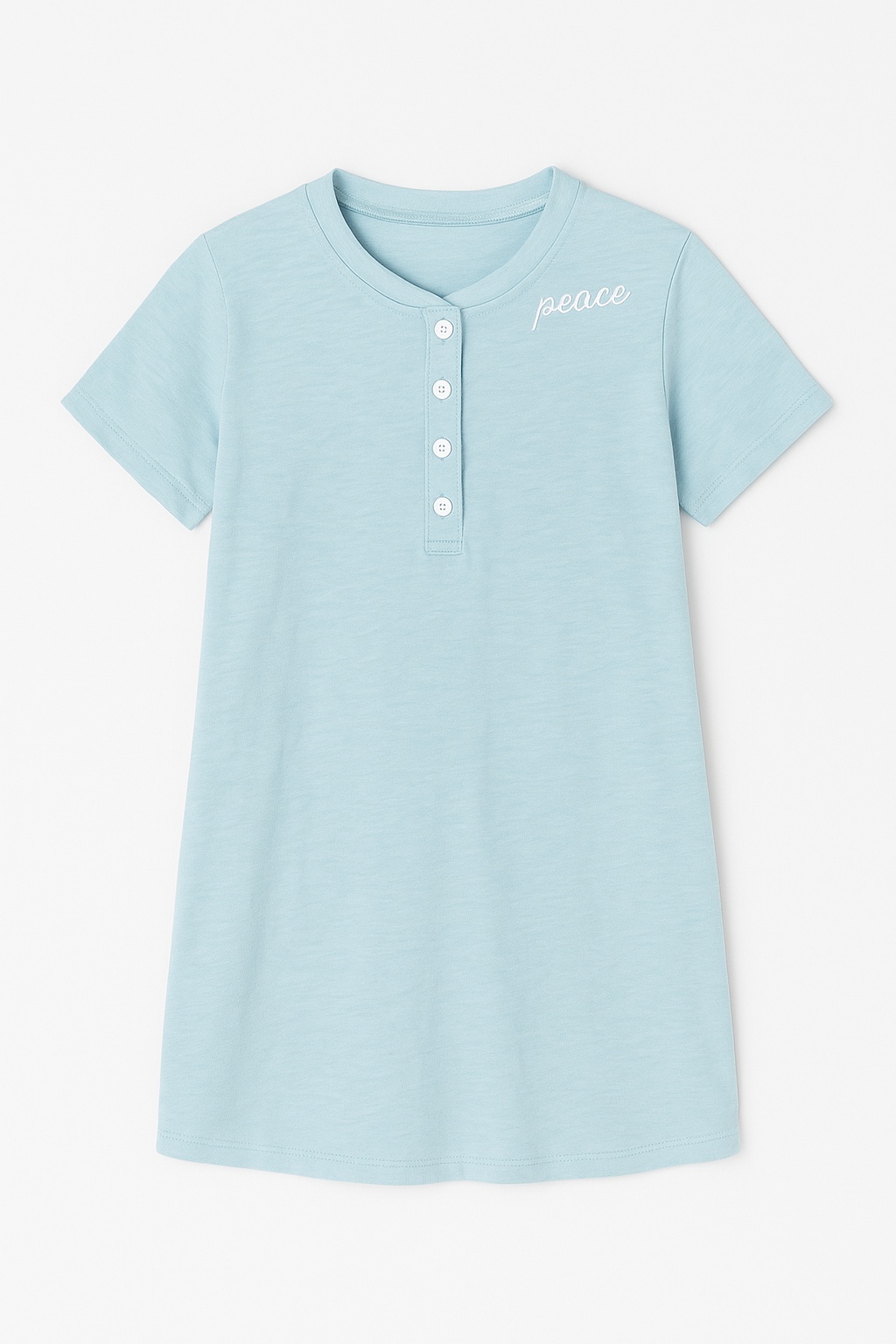 Summer House Dress for Girls, Embroidered Word Sleep Shirts in Pink & Blue