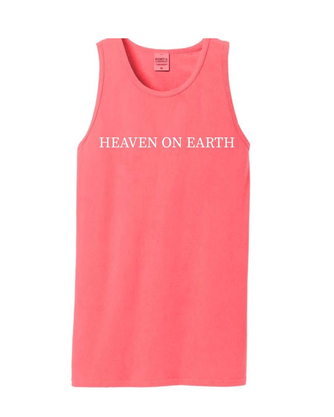 Summer Tank Top, Heaven on Earth, Neon Coral