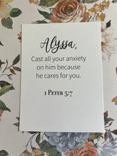 Load image into Gallery viewer, Personalized Scripture Card Deck with Textile Floral Designs for Women

