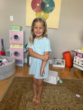 Load image into Gallery viewer, Summer House Dress for Girls, Embroidered Word Sleep Shirts in Pink &amp; Blue
