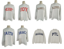 Load image into Gallery viewer, Reversible Mock Neck Sweatshirt in 4 Word Combo Options
