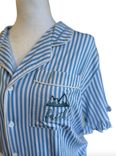 Load image into Gallery viewer, Blue Stripe Faith Embroidered Pajama Set - Cozy &amp; Stylish Sleepwear for Women
