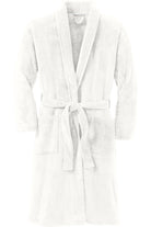 Cozy and soft plush microfleece shawl collar robes in pink, gray, and ivory with belts—perfect for lounging or gifting