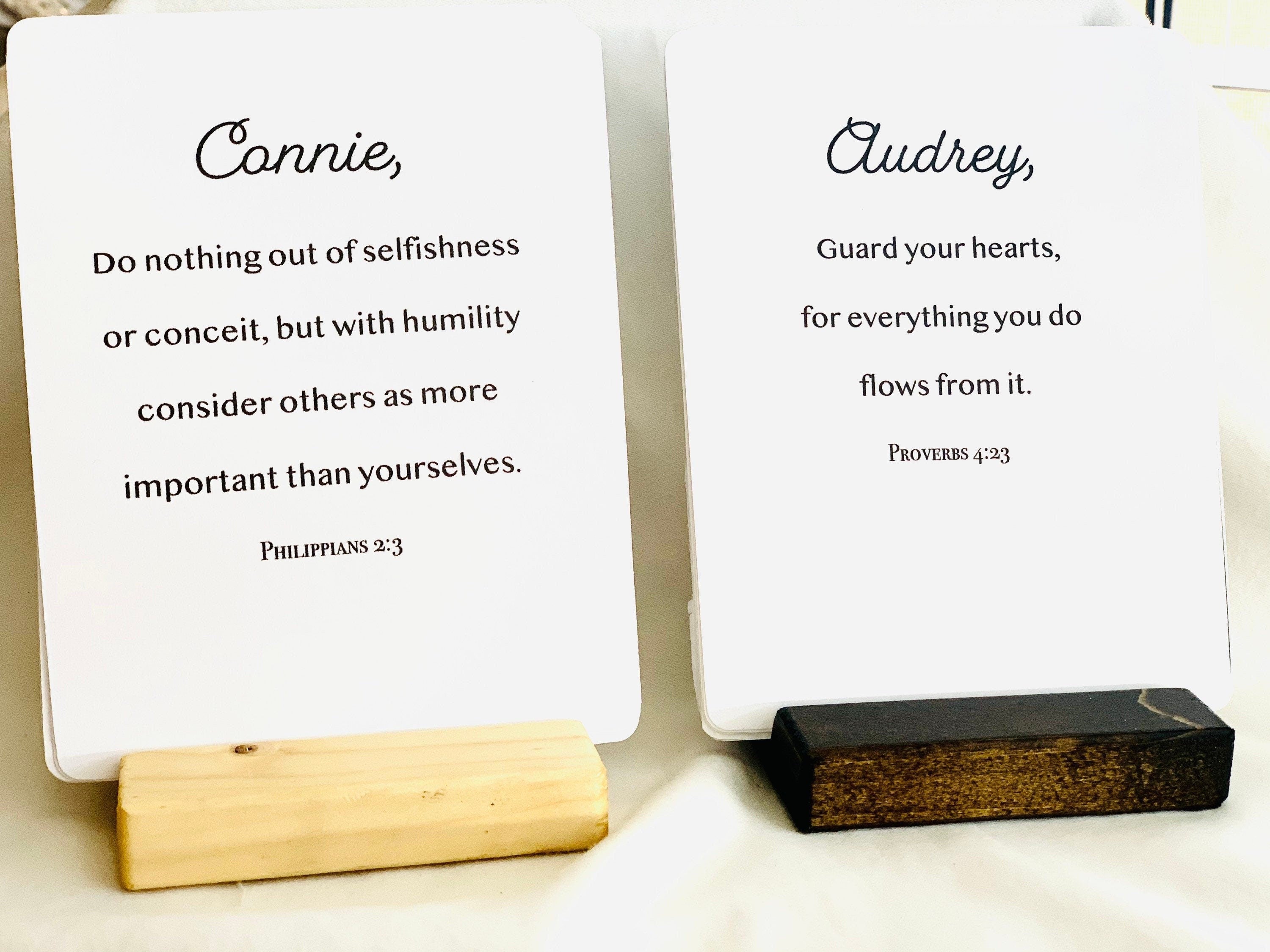 Scripture Cards, Bible Verse Cards with Custom Name, Personalized Scripture cards, Christian Gift, Custom Printable Bookmarks with Scripture
