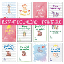 Load image into Gallery viewer, Classroom Valentines with Bible Verses, Scripture Cards for Preschool Valentines, Unicorn Valentines for Girls, Downloadable Valentines Set
