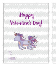 Load image into Gallery viewer, Classroom Valentines with Bible Verses, Scripture Cards for Preschool Valentines, Unicorn Valentines for Girls, Downloadable Valentines Set
