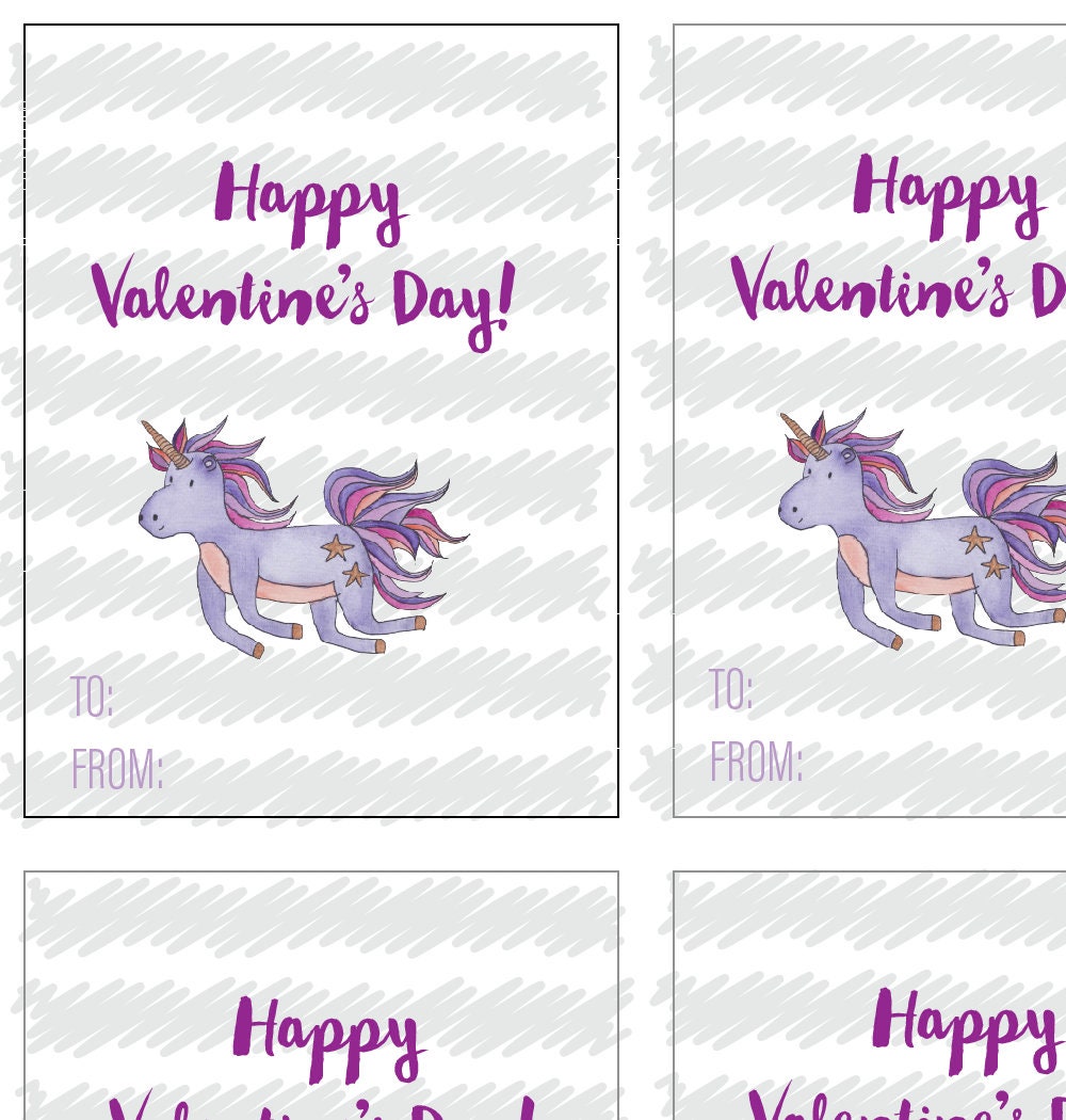 Classroom Valentines with Bible Verses, Scripture Cards for Preschool Valentines, Unicorn Valentines for Girls, Downloadable Valentines Set