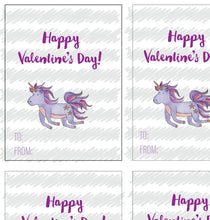 Load image into Gallery viewer, Classroom Valentines with Bible Verses, Scripture Cards for Preschool Valentines, Unicorn Valentines for Girls, Downloadable Valentines Set
