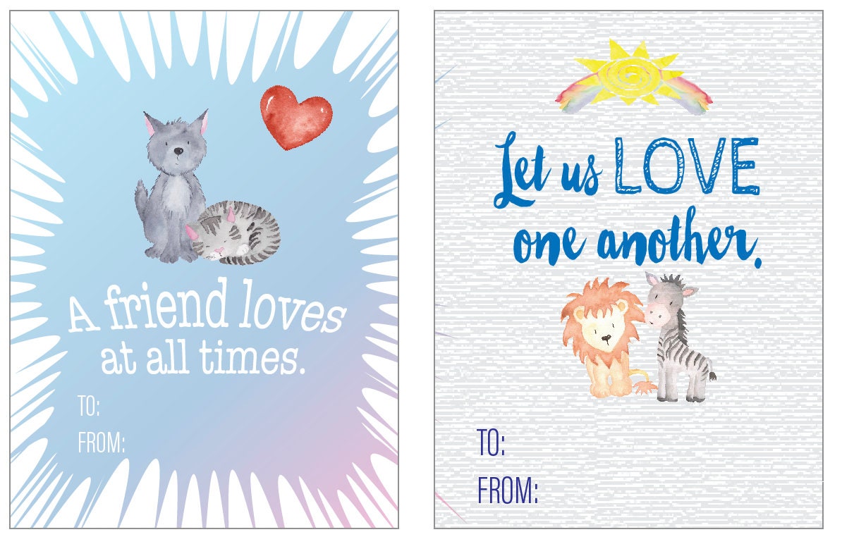 Christian Valentines for Kids, Classroom Valentines with Bible Verses, Scripture Cards for Valentines Party, Digital Download Vday Set of 12