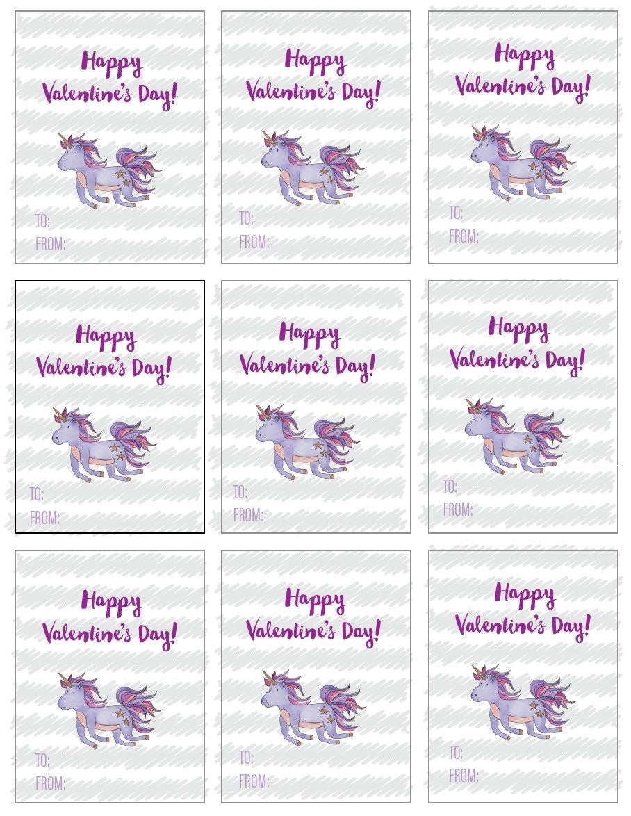 Classroom Valentines with Bible Verses, Scripture Cards for Preschool Valentines, Unicorn Valentines for Girls, Downloadable Valentines Set