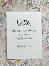 Load image into Gallery viewer, Women Scripture Cards Name with Holder Stand / Christian Gifts for Women /Bible Verse Memory Cards for Women / Bible BookMark / Teacher Gift
