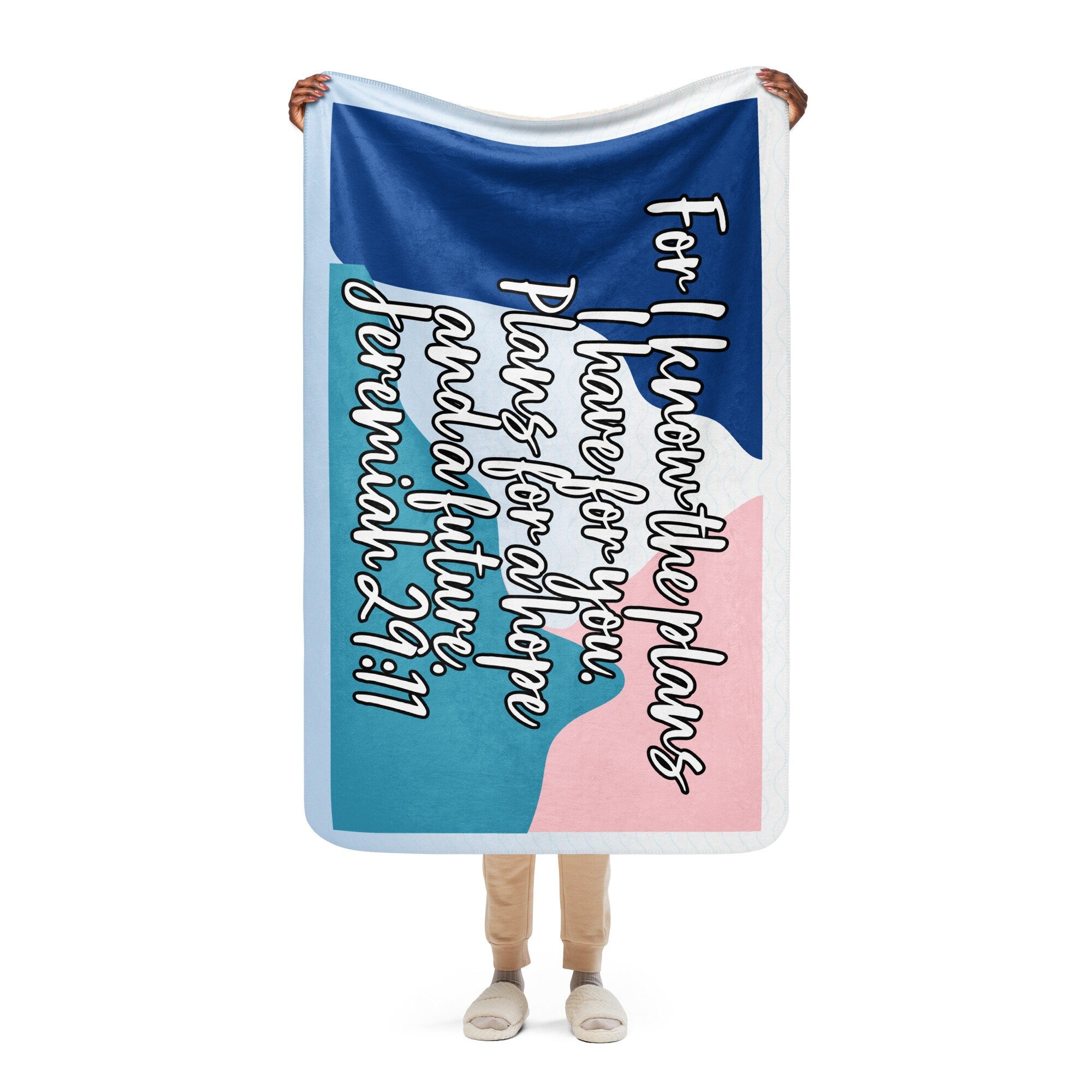 Christmas Gift, Sherpa Blanket, For I Know The Plans I Have for YouSherpa blanket