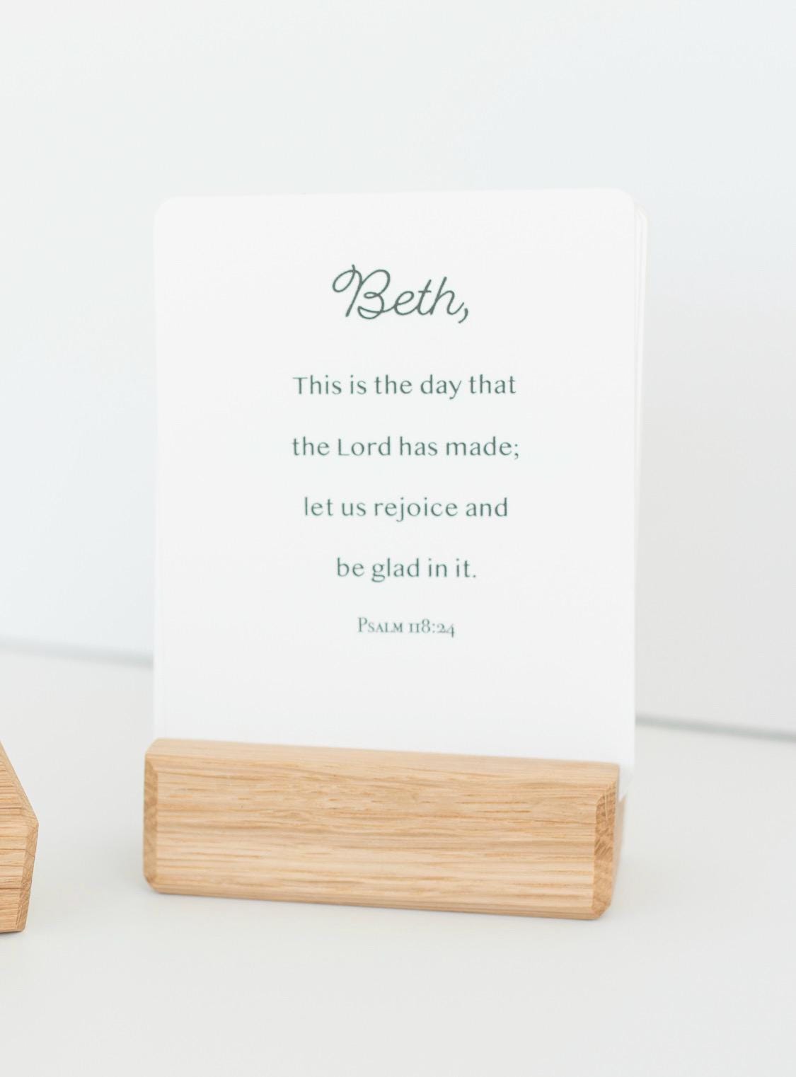 Women Scripture Cards Name with Holder Stand / Christian Gifts for Women /Bible Verse Memory Cards for Women / Bible BookMark / Teacher Gift