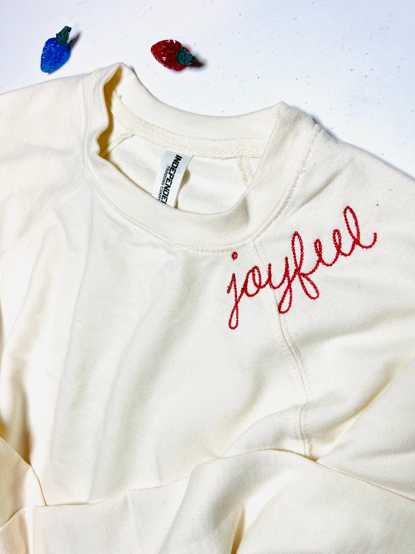 Joyful Embroidered Sweatshirt, Ready to Ship