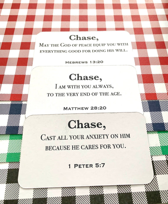 Men Scripture Cards for Father's Day on Plaid Cardstock - Word Warriors