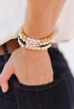 Load image into Gallery viewer, White Wood Bead Bracelet with Personalized Word or Name - Word Warriors
