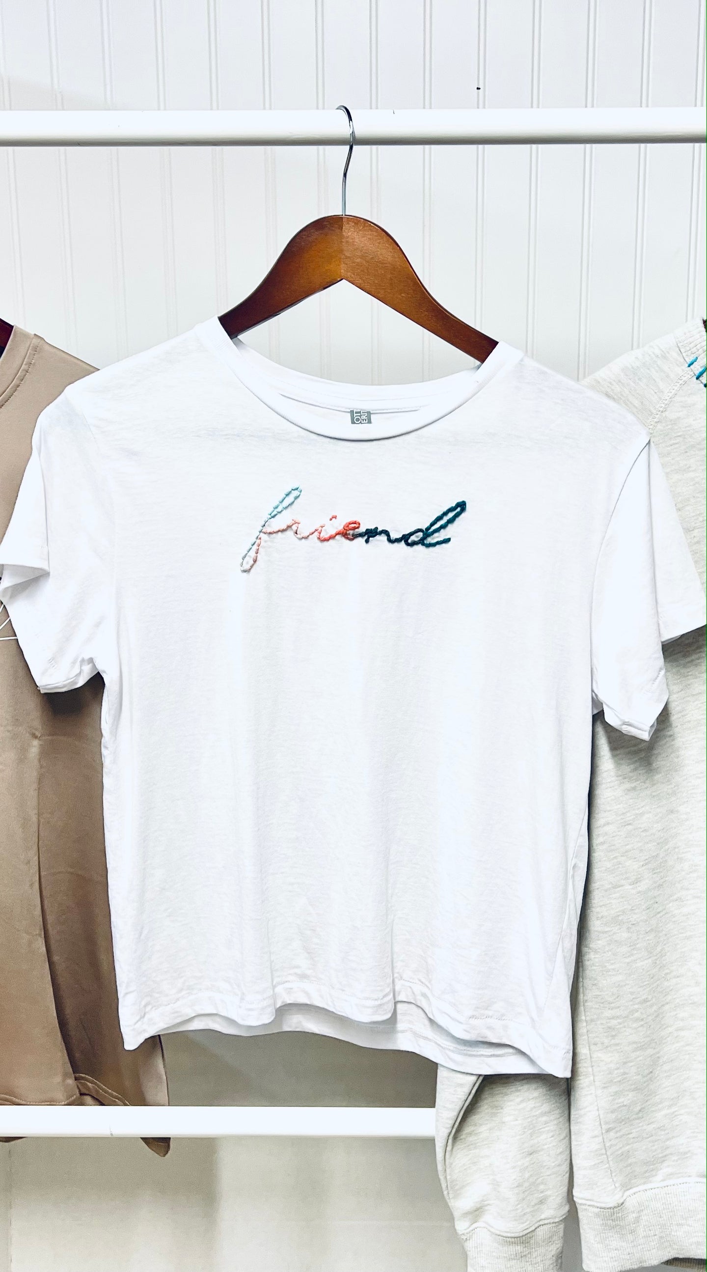 Friend Hand Embroidered Tee