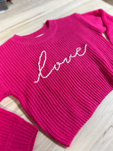 Load image into Gallery viewer, Little Girl Pink Hand-Embroidered Sweater, Add Custom Name
