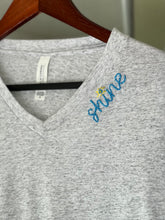 Load image into Gallery viewer, Shine Embroidered Gray Tee
