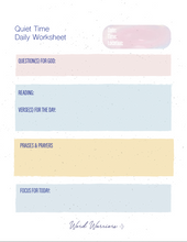 Load image into Gallery viewer, Quiet Time Sheet Printable (freebie) 🎉 - Word Warriors
