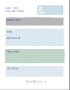 Quiet Time Sheet Printable (freebie) 🎉 - Word Warriors