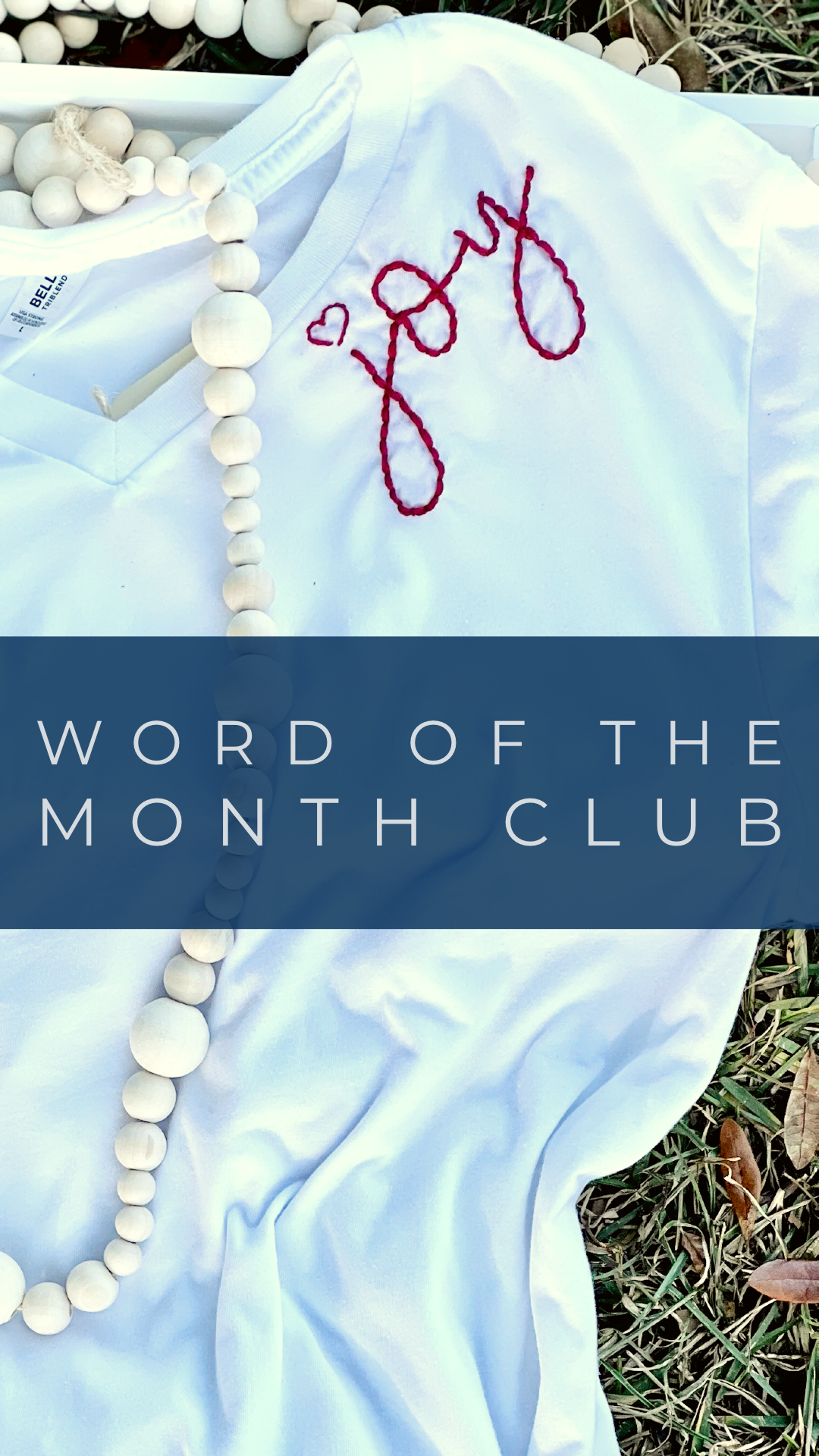 Word of the Month Club - Word Warriors - subscription box hand embroidered tshirt joy