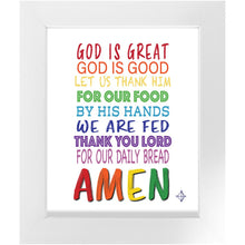 Load image into Gallery viewer, Kids Prayer Wall Art Print, Art for Kids Prayer Framed God Is Good God Is Great Christian Decor Kids Blessing Framed
