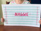 Kids Placemat, Educational Mat, Kids Personalized Placemat with Name, Learning ABCs, Kitten Cat Girls Placemat, Activity Placemat, Laminated