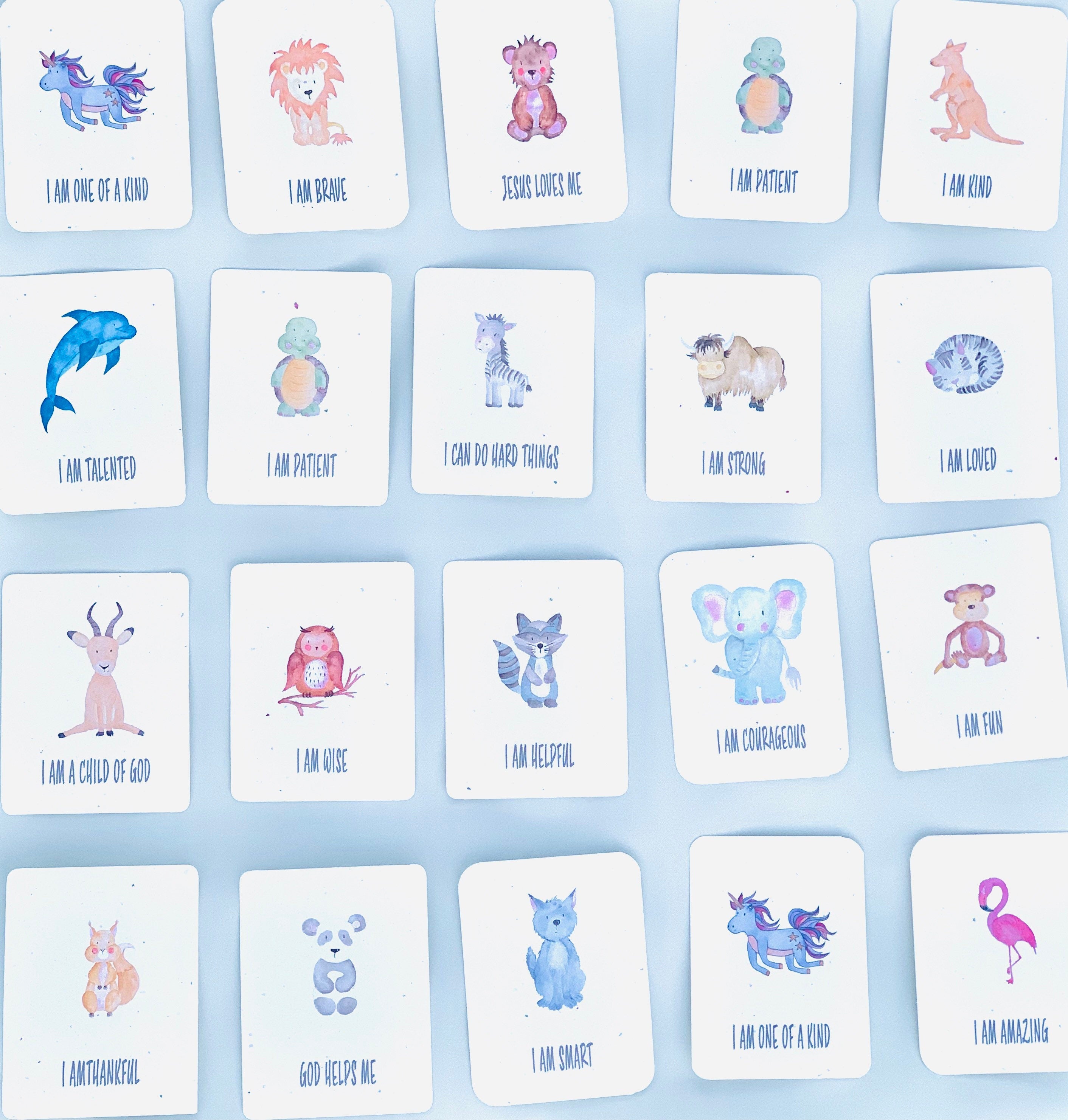 Printable Kids Affirmation Cards, Kids Lunch Box Notes, Preschool Printable, Positive Affirmation for Kids Desk, Instant Download PDF