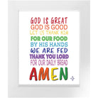 Kids Prayer Wall Art Print, Art for Kids Prayer Framed God Is Good God Is Great Christian Decor Kids Blessing Framed