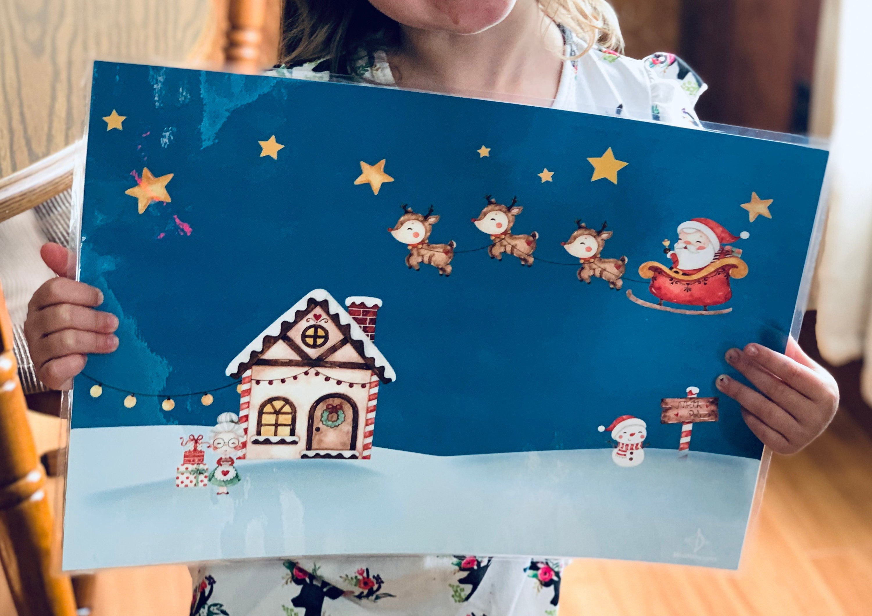 Santa Placemat, placemat for kids, Santa Reindeer Placemat, Christmas Placemat, Holiday Placemat, Personalized placemat, custom placemat