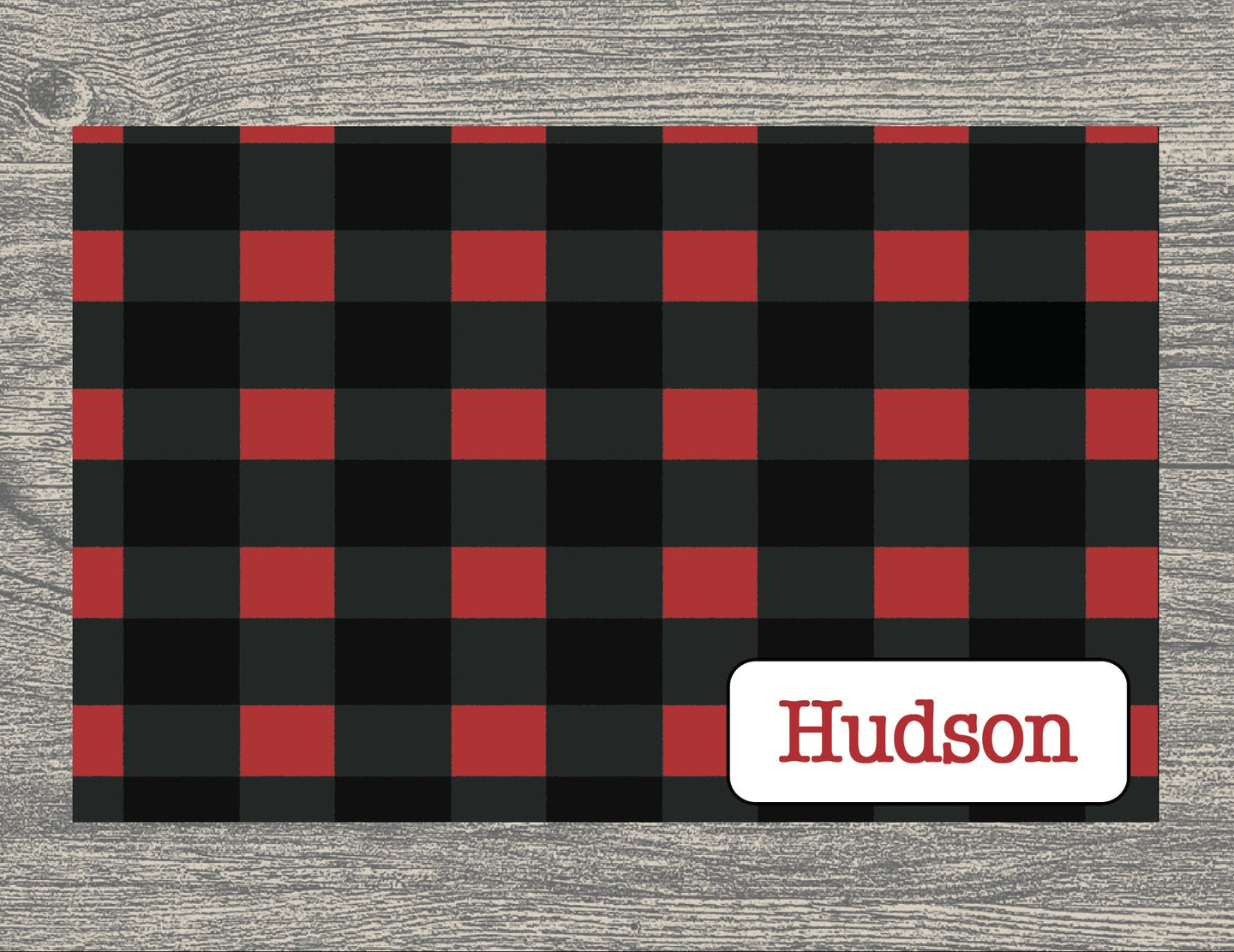 Plaid Christmas Placemat, Personalized Kids Placemat for kids, Red Holiday Placemat, Child Name Custom Placemat