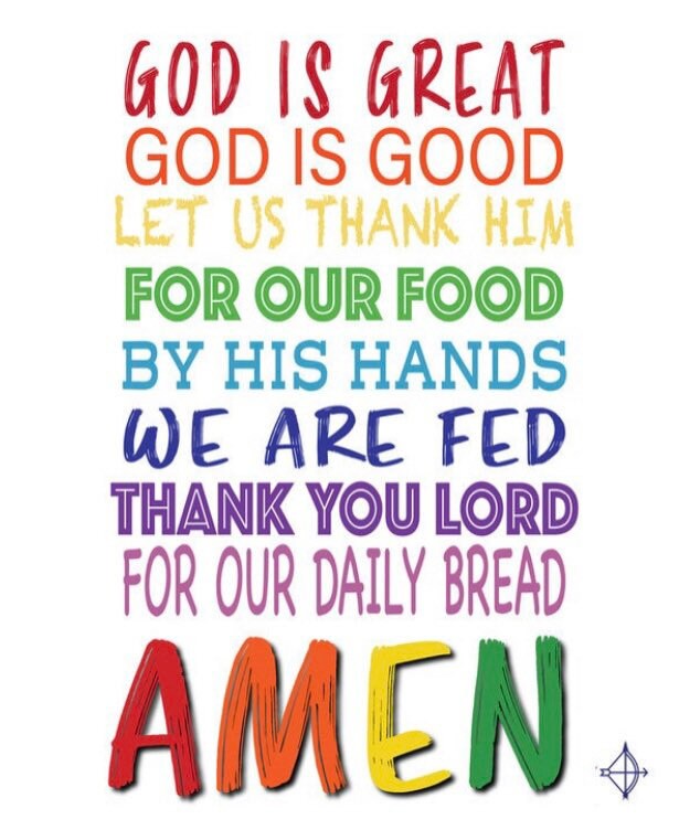 Kids Prayer Wall Art Print, Art for Kids Prayer Framed God Is Good God Is Great Christian Decor Kids Blessing Framed