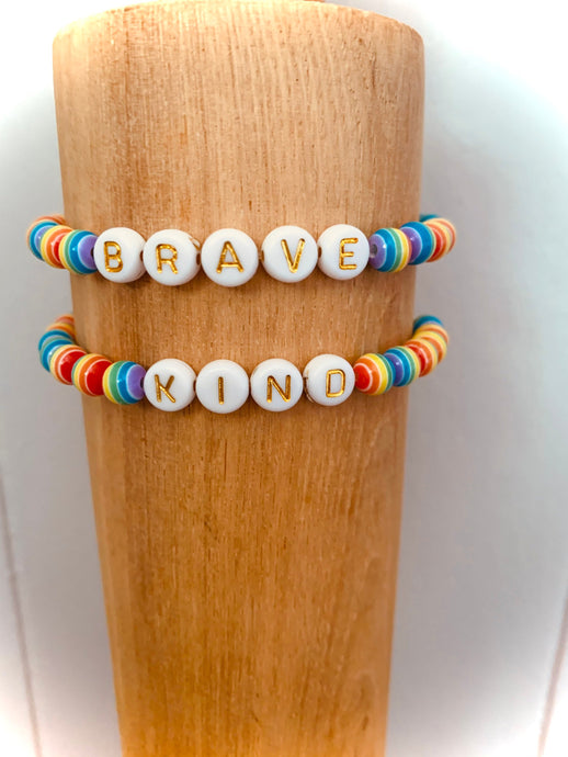 Rainbow Bead Kid Bracelet with Custom Name or Word - Word Warriors